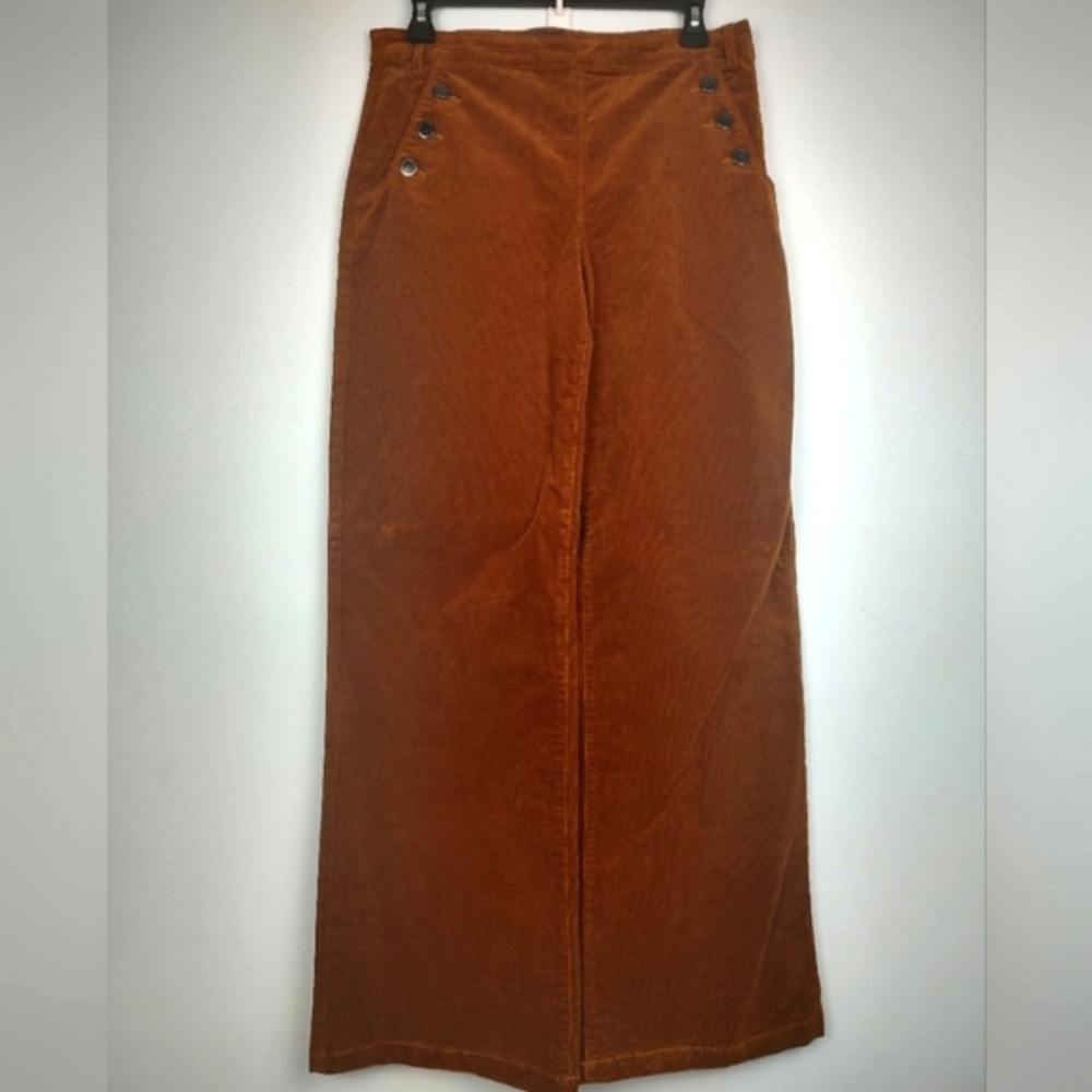 Madewell Brown Corduroy Sailor Wide Leg Pants Size Small Fall Vintage